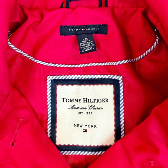 Tommy Hilfiger Womens Pink Belted Trench Coat American Classics Jacket Large - Picture 3 of 6
